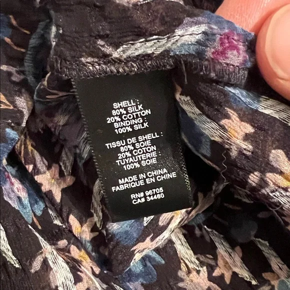 Rebecca Taylor Solstice Floral Pullover Silk Blouse, size 2 / Small - Picture 9 of 15